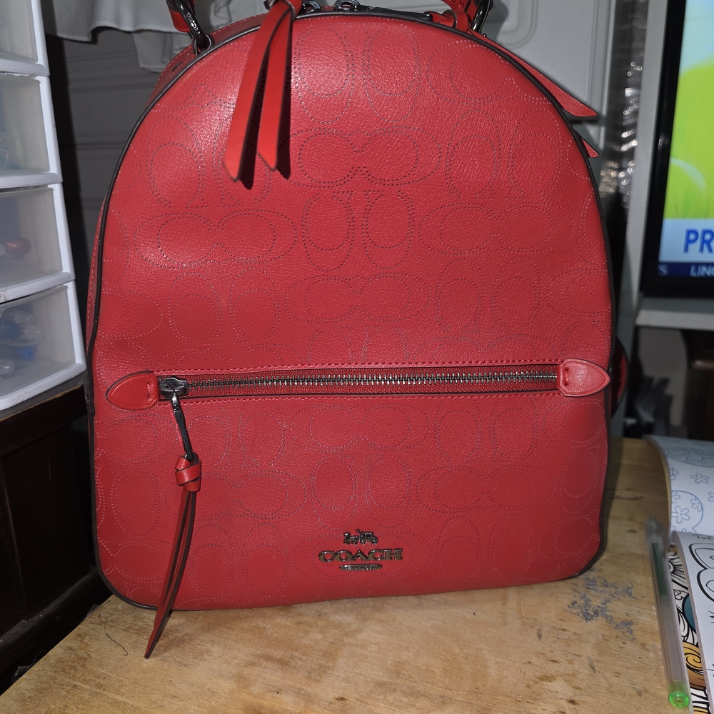 Coach Red Backpack